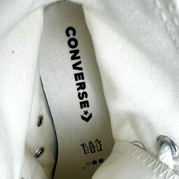 CONVERSE Womens 7.5 White Chuck Taylor All Star Lift Platform High-Top Sneakers - Picture 8 of 9